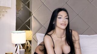 IzaBelle brunette in black lingerie