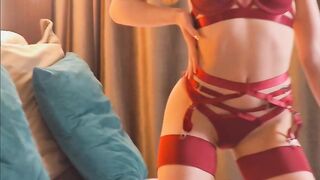 AnastasiaRave in red Lingerie