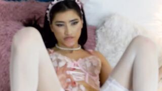 NickiHart Doggy-Style in White Lingerie and Pussy Rubbing