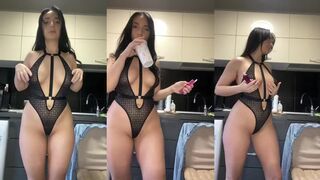 AllaRoberts cam model in black lingerie