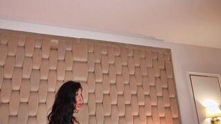 EkaterinaKirova topless skinny porn-style brunette and her dildo