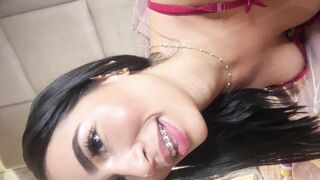 LiaValtori sucks dildo